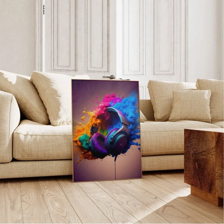 JUSTGOODMOOD Poster Premium ® Gamer Kopfhörer · Multifarben · ohne Rahmen – Bild 3