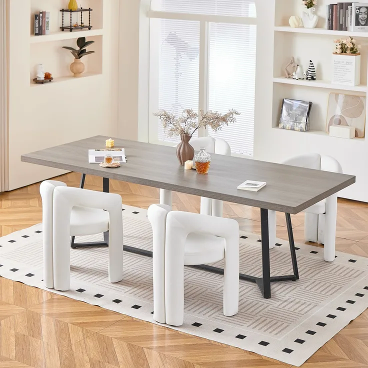 Esszimmerstuhl 4er-Set 62×52×75 cm in Beige mit Samtbezug und Armlehnen