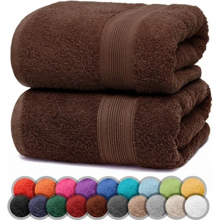 NatureMark Duschtücher Duschtuch 500gsm (2er-Set), 100% Baumwolle (2-St), Premium Qualität, DUSCHTUCH, Dusch-Handtuch, 70x140cm, Schoko braun – Bild 4