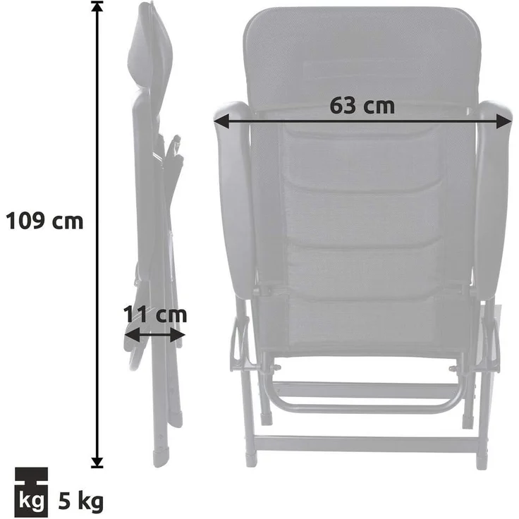 yourGEAR Campingstuhl Hochlehner Sovana 3D - XXL Gartenstuhl, Klappstuhl mit 3D Mesh Bezug – Bild 7