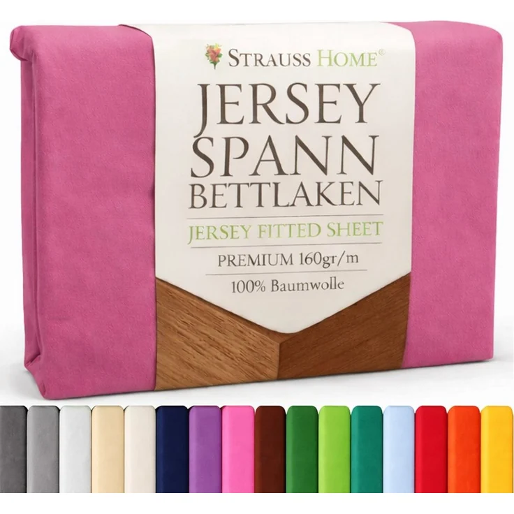 Strauss Home Spannbettlaken Premium 160 g/m² Gekämmte Baumwolle Jersey in Hotelqualität, Gummizug: Rundumgummi, OEKO-TEX®-zertifiziert - Hotelqualität – Formstabil & Langlebig – Bild 5