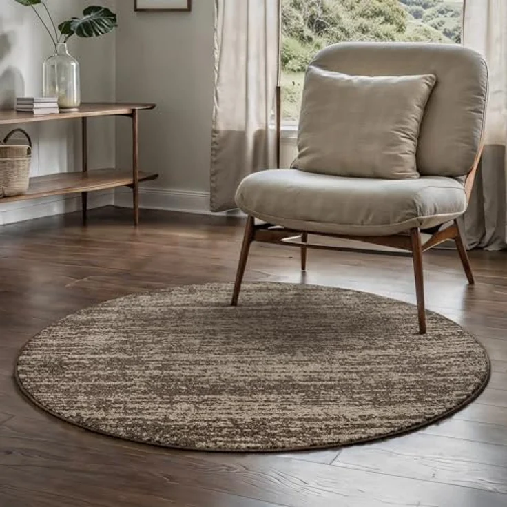 Sanat Teppich Oslo, rund, Höhe: 10 mm, Kurzflor, Wohnzimmer, Schlafzimmer, fussbodenheizungsgeeignet – Bild 3