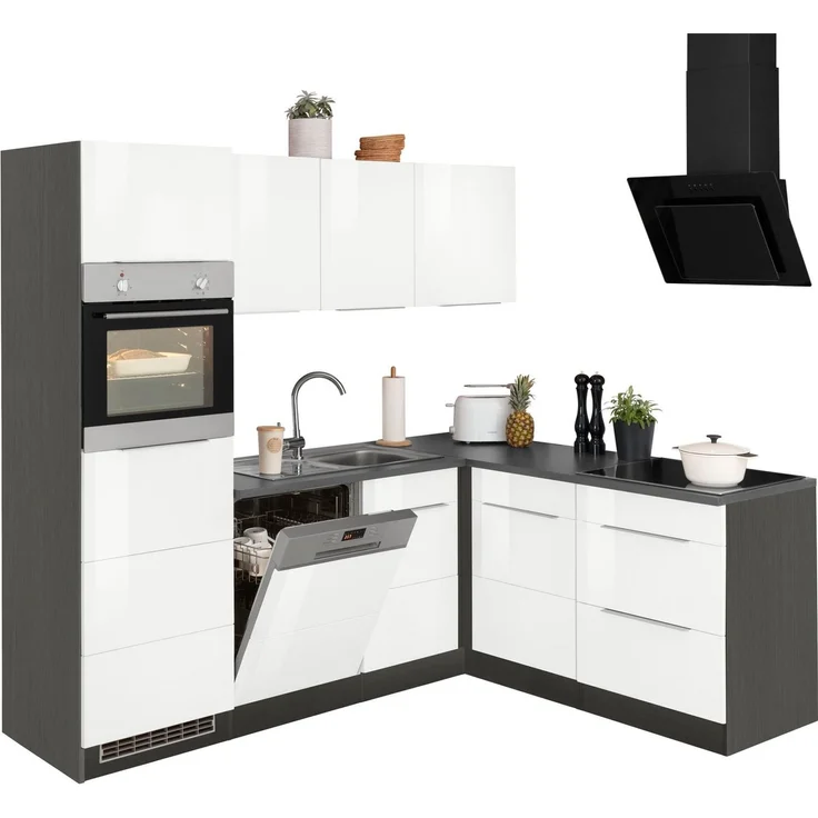 KOCHSTATION Winkelküche KS-Brindisi, Stellbreite 230/170 cm, wahlweise mit E-Geräten, mit MDF-Fronten – Bild 4