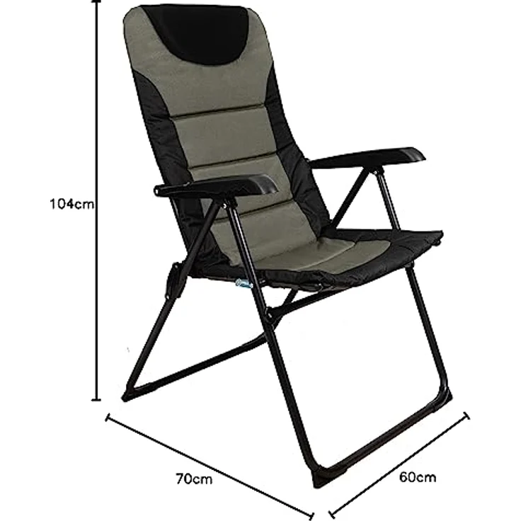 HOMECALL Campingstuhl Gartenstuhl Anglerstuhl Faltsessel Klappstuhl für Wohnwagen Outdoors, 5 fach Verstellbarer Rückenlehne, Hochlehner, Gepolsterter, bis 150kg – Bild 9