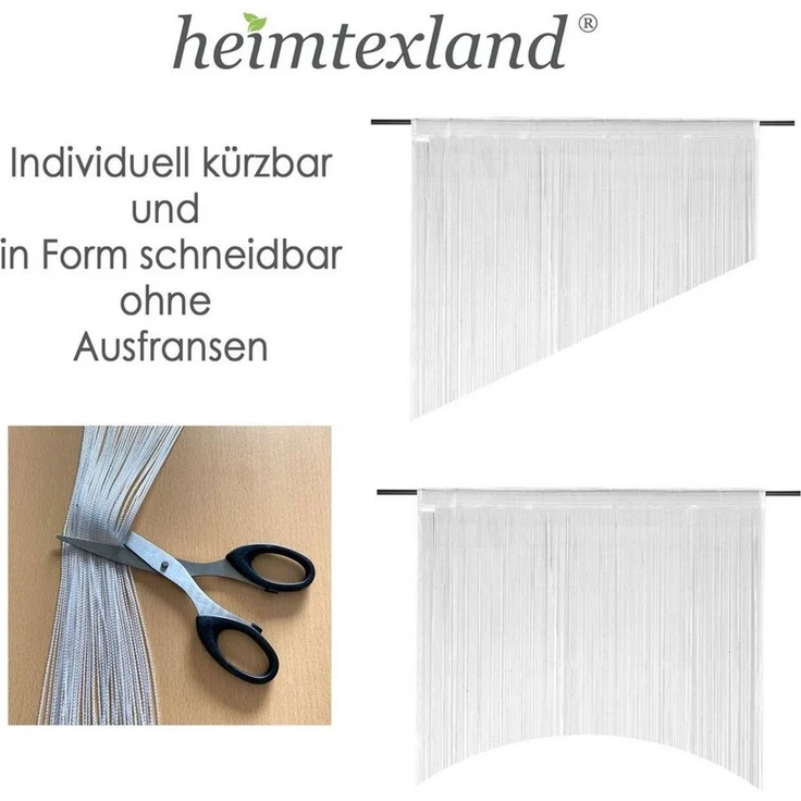 heimtexland Fadenvorhang Türvorhang Fadengardine Raumteiler Fadenstores (1 St), Stangendurchzug, halbtransparent, gewirkte Fäden, Vorhang kürzbar - in Form zuschneidbar - Insektenschutz – Bild 3