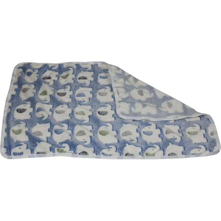 Pettimania Fleece Decke mit Elefanten-Motiv blau, Maße: 75 x 55 cm – Bild 2