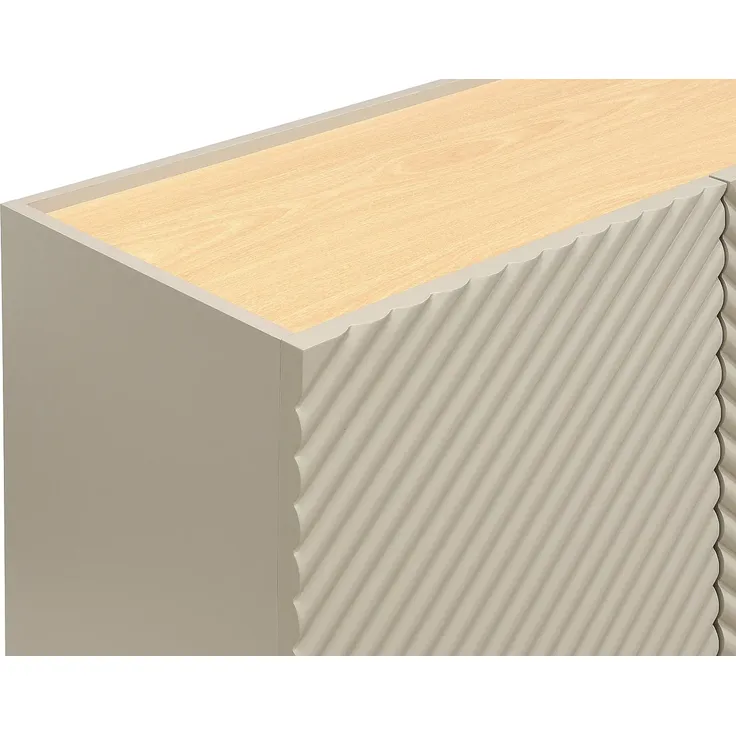 Vente-unique - TASIBA Sideboard Holz, Platte BeigeBeige - B 41 cm x H 77 cm x L 200 cm – Bild 5