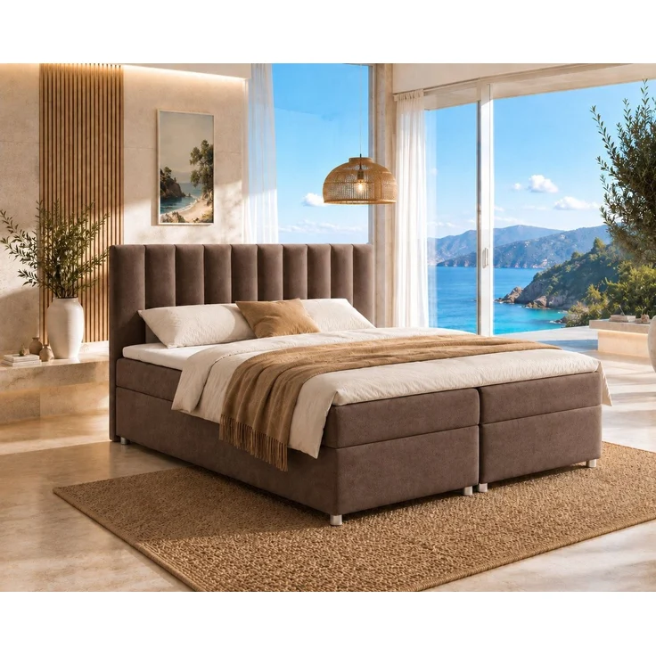Best for Home Boxspringbett Trinity K-10 mit zwei Bettkästen & 7-Zonen Komfort-Topper (Doppelbett mit Stauraum, Federkernmatratze, gepolstertes Kopfteil, Doppelbett versch. Größen, 140x200 160x200 180x200 200x200 cm), Handwerksqualität, TOP Preis-Leist... – Bild 1