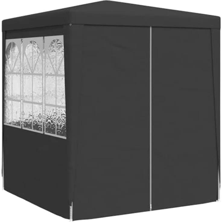 vidaXL Profi Partyzelt mit Seitenwänden UV-beständig Wasserbeständig Pavillon Festzelt Gartenpavillon Gartenzelt Garten Bierzelt 2x2 m Anthrazit 90g/m² – Bild 6