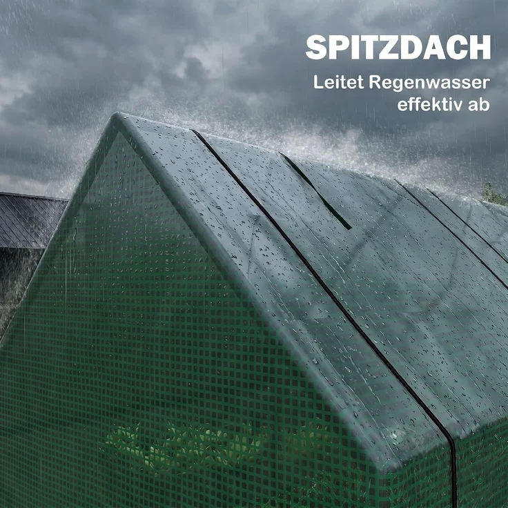 Outsunny Gewächshaus, PE, Stahl, Grün, 270L x 90B x 90H cm – Bild 8