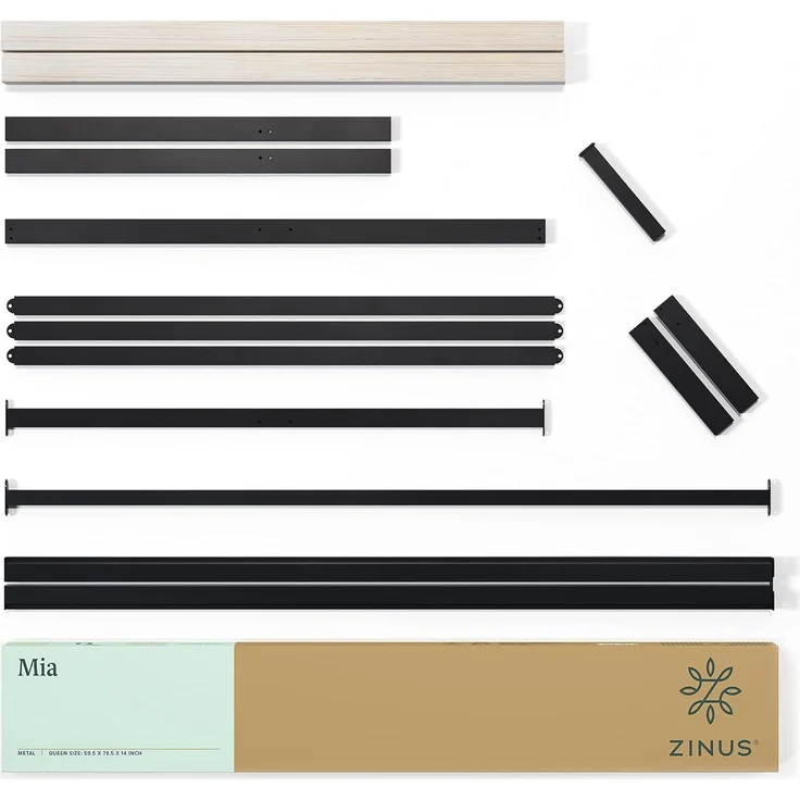 Zinus Mia Bett 120x190 cm – Bettgestell 35,5 cm Höhe mit Stauraum unter dem Bett – Metallbett mit Kopfteil – Schwarz – Bild 4