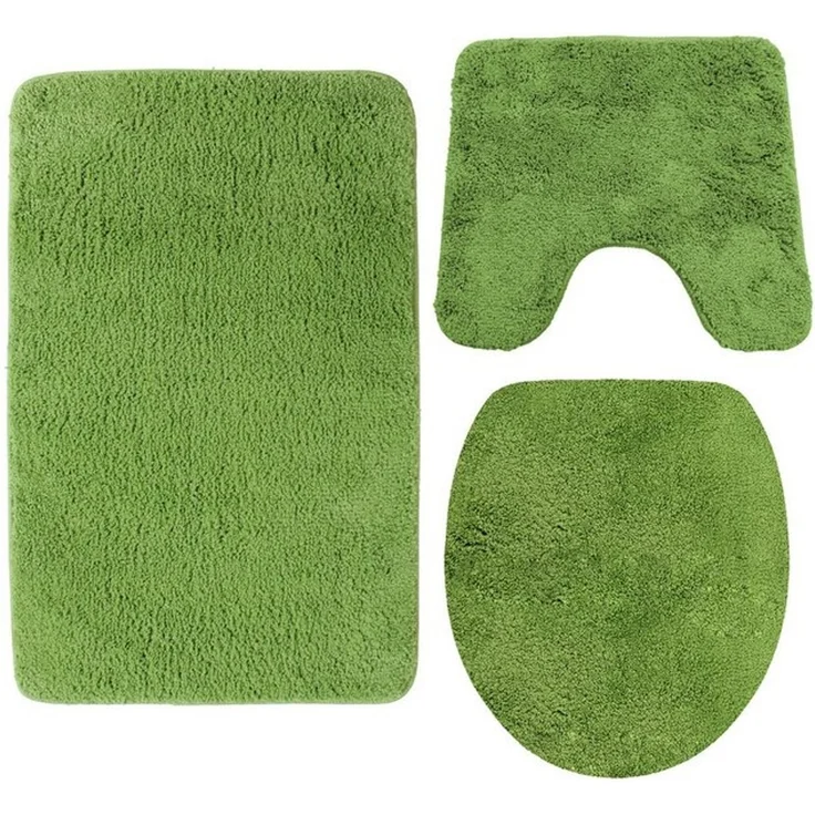NYVI Badematte Badematten Set 3 teilig NYVISpa Lasalle Badezimmerteppich Set, Höhe 20 mm, Polyester, Badematte 50x80 + WC Vorleger mit Ausschnitt 45x50 + WC Deckelbezug – Bild 4