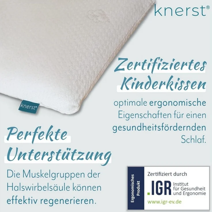 KNERST Kopfkissen Kinderkissen, Füllung: CosyPUR Gelschaum, für jede Schlafposition geeignet, Kinderkopfkissen für süße Träume – Bild 2