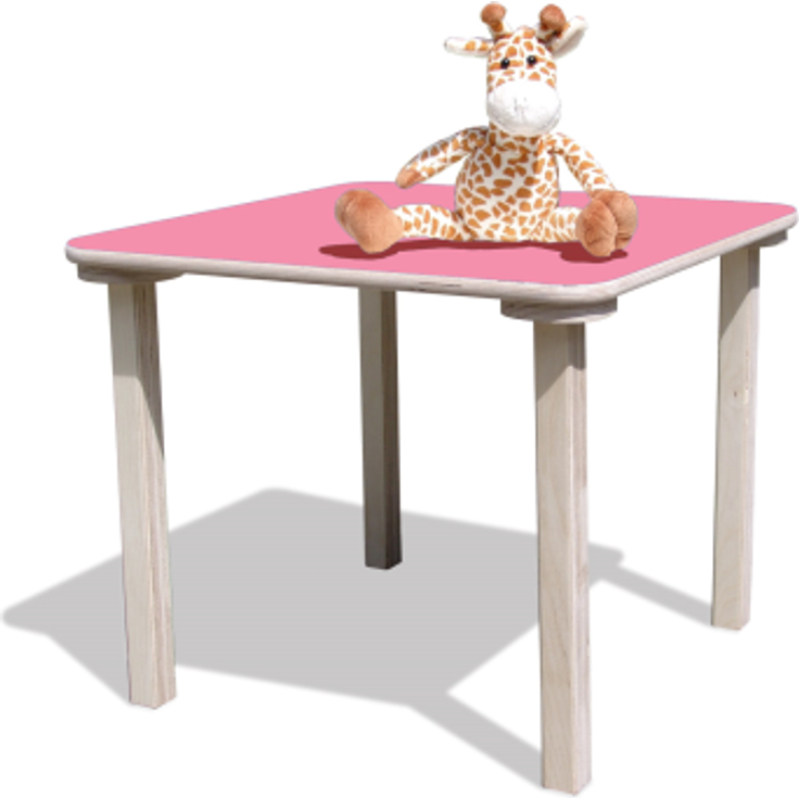 ELI Kindertisch - mit Bunter Tischplatte - Quadratisch - Rosa – Bild 2