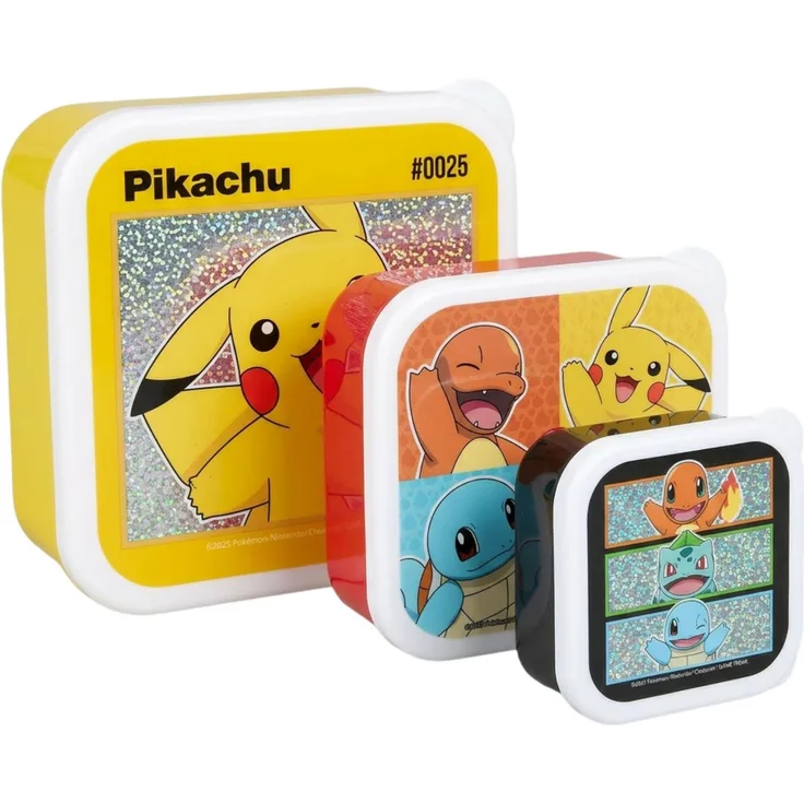 Pokemon Snackbox 3 in 1 Lunchbox Kinder Vesperdose Aufbewahrungsbox für unterwegs