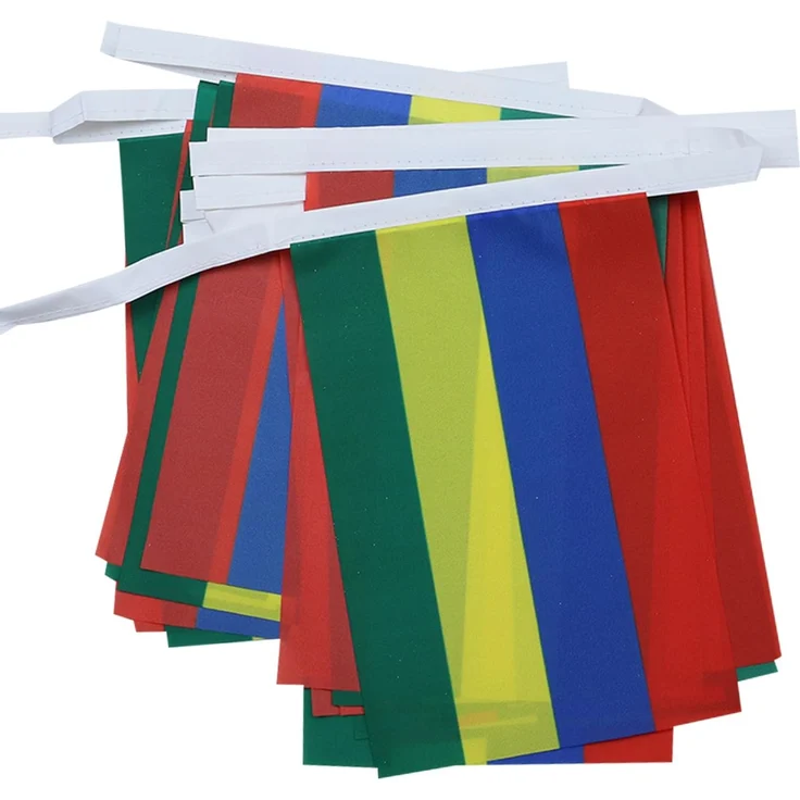 AZ FLAG - Fahnenkette Mauritius 6 Meter Mit 20 Flaggen - 21x14 cm - Republik Mauritius Girlande Flaggenkette 14 x 21 Cm