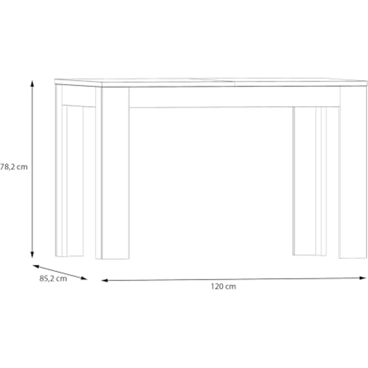 Forte CALASETTA Esstisch 120, moderner Esstisch, ausziehbar auf 175 cm, Holzwerkstoff, Elegancia Eiche Holzdekor, 120 (175 cm) breit x 78,2 cm hoch x 85,2 cm tief – Bild 2