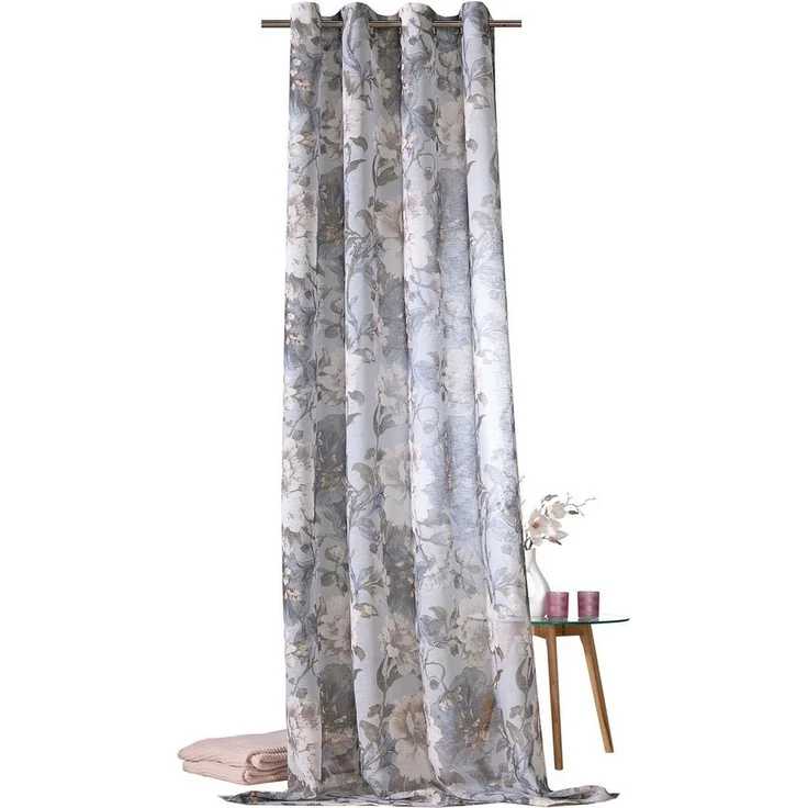 Weckbrodt Vorhang Charlotte (1 St), Ösen, halbtransparent, Leinen, halbtransparent, floral, geblümt, Gardine, Store – Bild 5