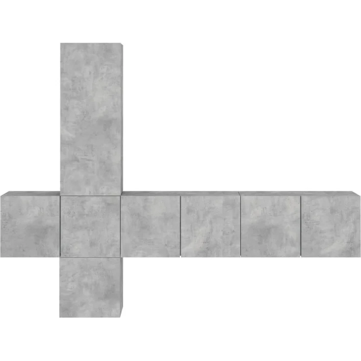 vidaXL 5-tlg. Wohnwand Betongrau Holzwerkstoff 3216460 – Bild 2