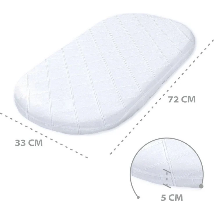 Babymatratze Kinderwagen Matratze 72x33cm - Stubenwagen Matratze oval Beistellbett, Totsy Baby – Bild 2