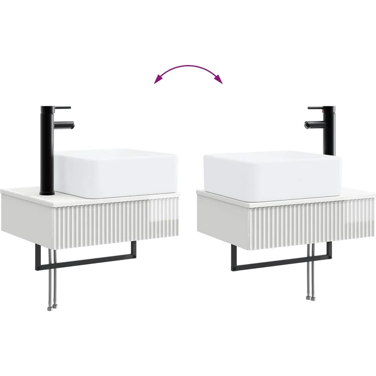 vidaXL Badezimmerschrank-Set 2 stk. Hochglanz Weiß 33 x 34,5 x 100 cm 3406107 – Bild 8