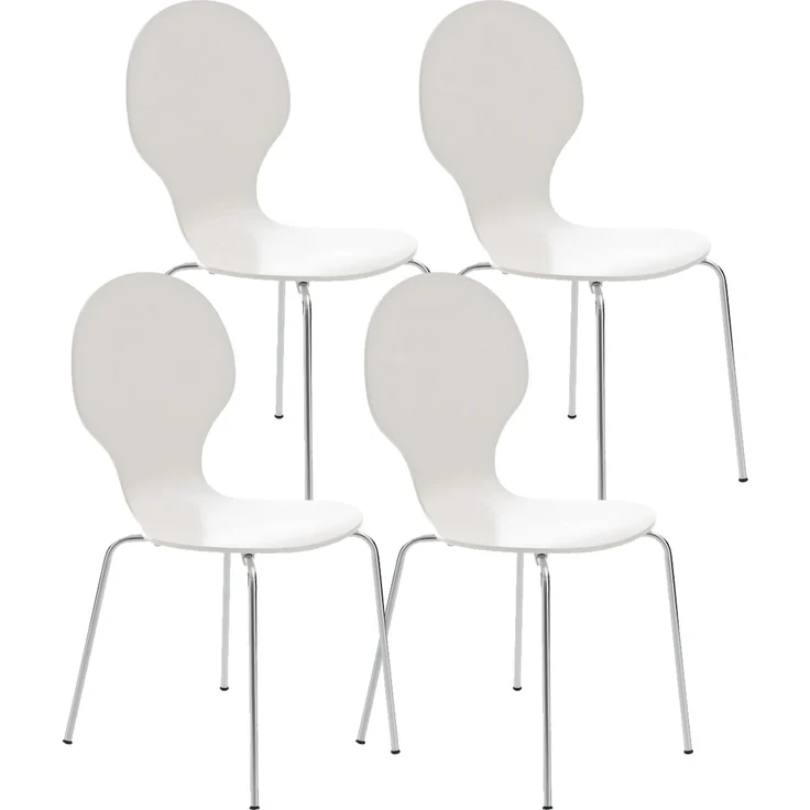 4er Set Besucherstuhl Diego, Weiß – Bild 1