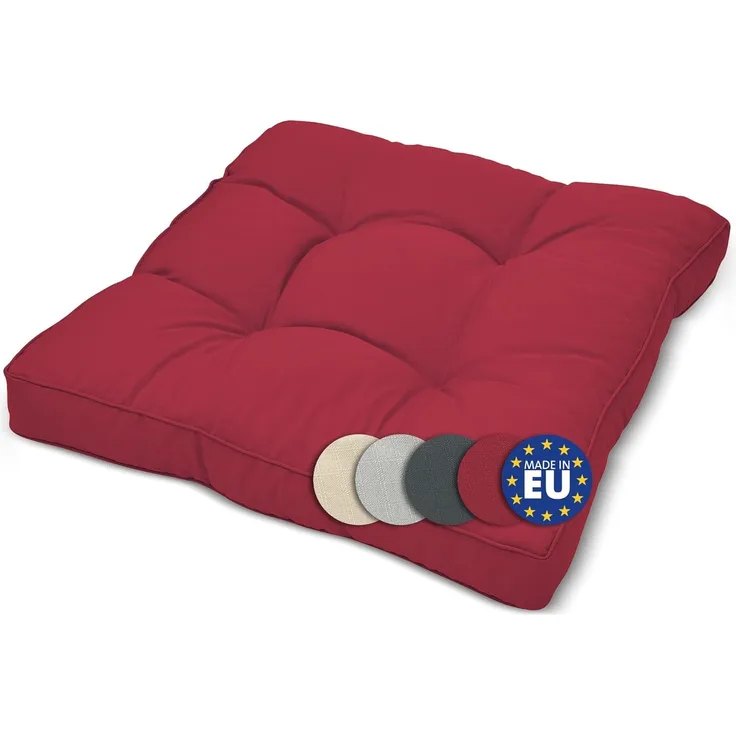 Beautissu Loungekissen Xluna Sitz Rot, 50 x 50 x 10 cm