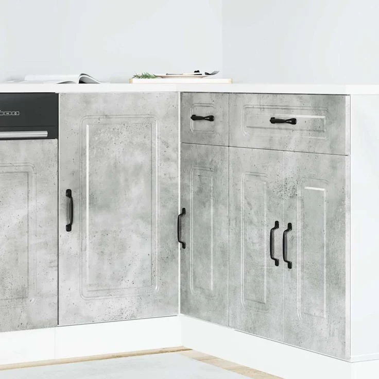 vidaXL Küchenunterschrank Kalmar Betongrau Holzwerkstoff 854322 – Bild 1