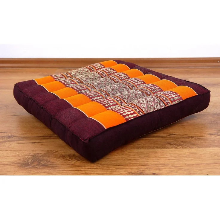 livasia Sitzkissen Sitzkissen 35 cm, vegan und handgefertigt, 35 x 35 x 6 cm, Kapok – Bild 1