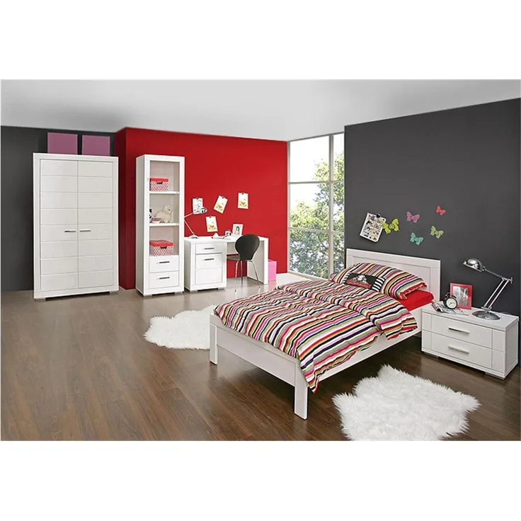 FORTE '1 Snow' Möbel 5-tlg. Jugendzimmer-Set weiß matt