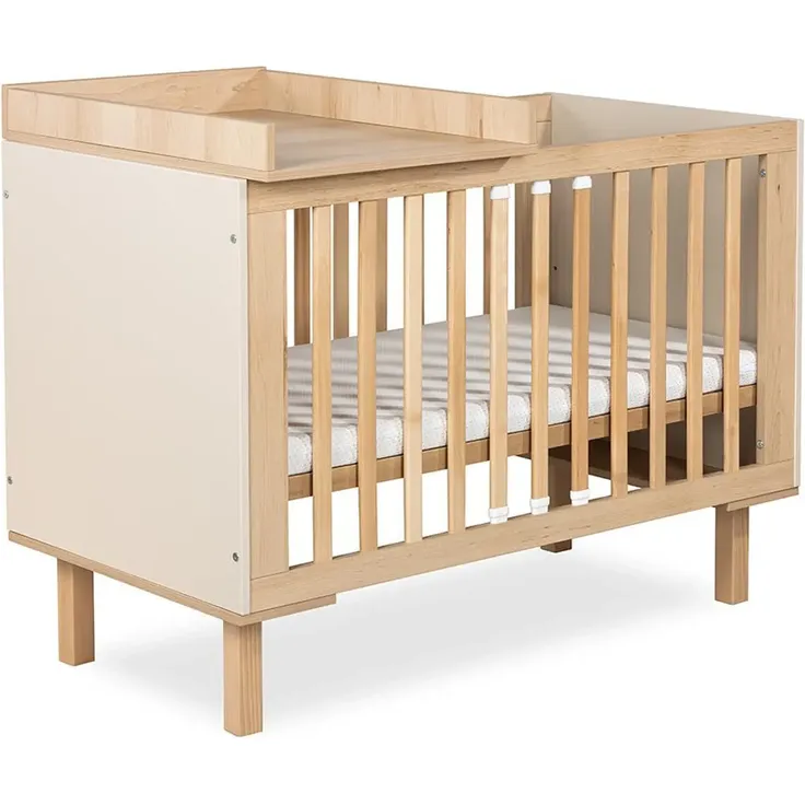 Sleepyshop24 Wickelaufsatz für Babybett 120x60 cm | Buche Wickelplatte für Gitterbett | Platzsparender Wickeltisch Aufsatz | Stabile Baby Wickelstation, Buche, Bronze