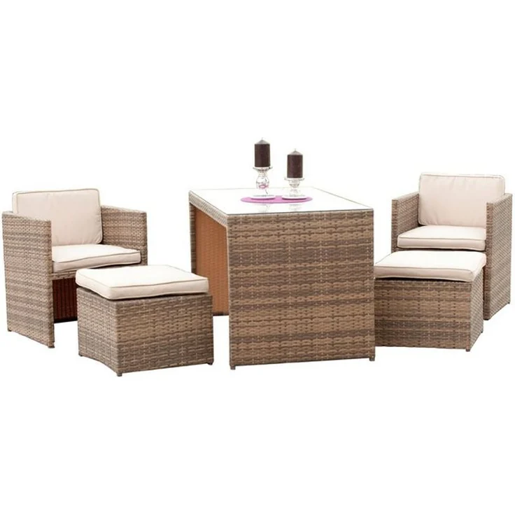 Svenja Gartenmöbel Set 11tlg, 2 Sessel, 2 Hocker, inkl. Auflagen, Tisch – Bild 4