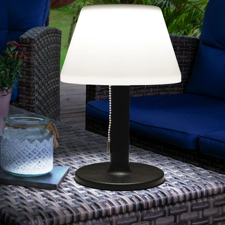Kynast Solar LED Tischlampe warmweiß schwarz 2-Lichtstufen Außenbereich – Bild 3