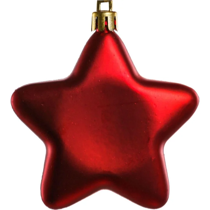 TrendLine Weihnachtskugeln Sterne bruchfest, langlebig 7 cm rot 8 Stück – Bild 3