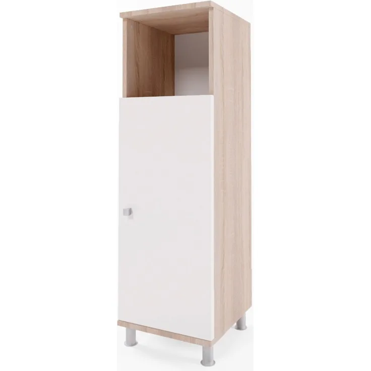 Vicco 'Fynn' Midischrank, Spanplatte, 30 x 95 x 30 cm, Weiß / Sonoma Eiche