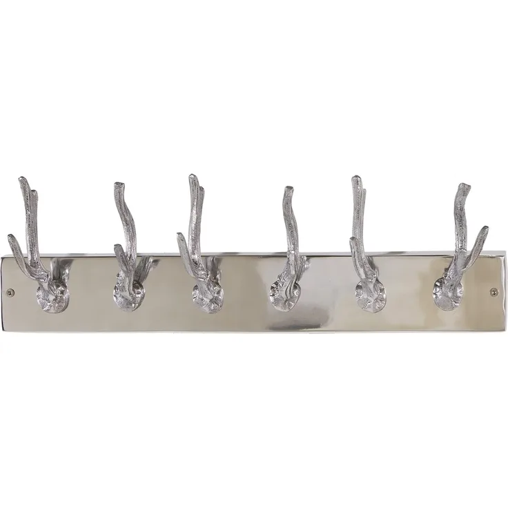 riess-ambiente Wandgarderobe DEER 50cm silber, Metall · Modern Design · Kleiderhaken · Hirschgeweih