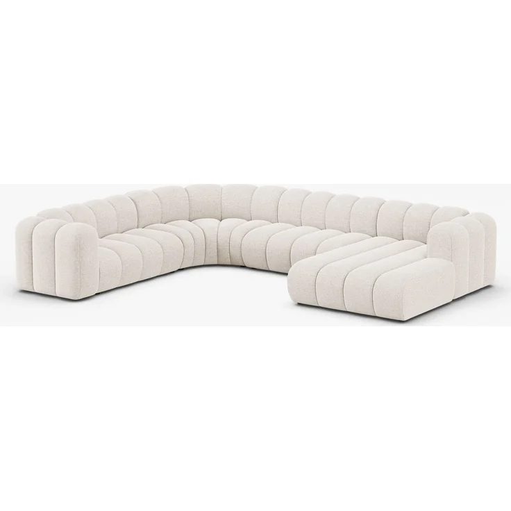Micadoni Modulares Panorama Ecksofa Lupine 6-Sitzer Chenille Eden Helles Beige Links – Bild 2