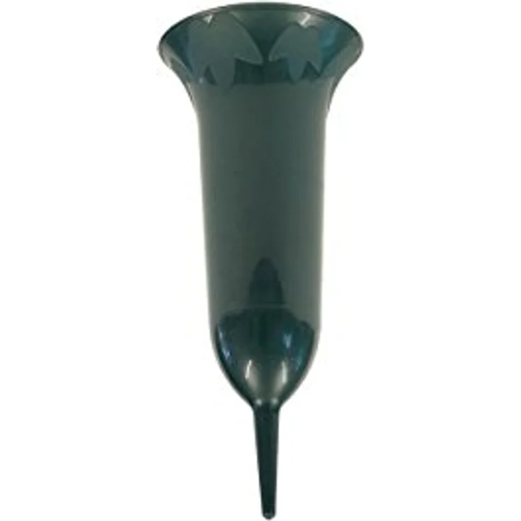 Greemotion Grabvase Grün, Steckvase 42cm mit 1,3L Füllmenge, witterungsbeständig und robuste Friedhofsvase aus Kunststoff