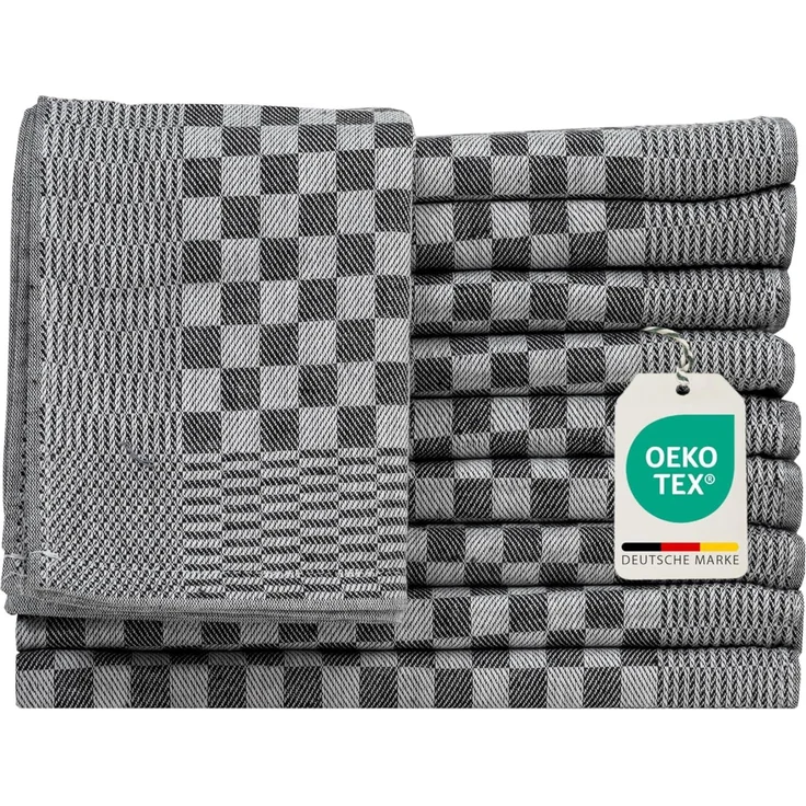 Müskaan Luxus Grubentücher, 10er Set, 210 g/m², 75g, 100% Baumwolle schwarz, 50x70 cm – Bild 1