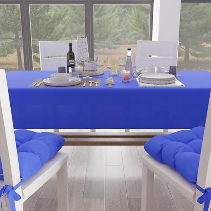 Petti Artigiani Italiani - Tischdecke, Küchentischdecke aus Baumwolle, einfarbig, quadratisch, elektrischblau, für 4 Plätze (140 x 140 cm) – Bild 3