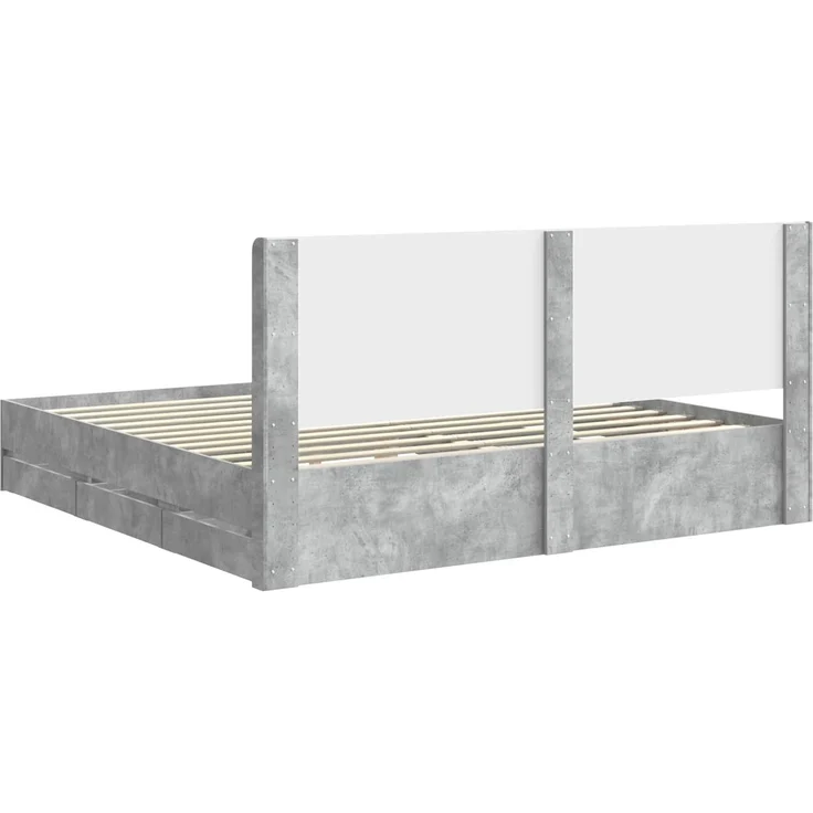 vidaXL Bettgestell mit Stauraum und Kopfteil Betongrau 180 x 200 cm 3413926 – Bild 8