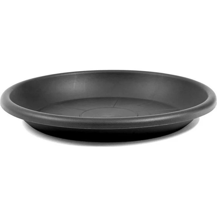 HAC24 Blumentopf Pflanztopf Pflanzkübel Pflanzuntersetzer Blumenkübel Pflanzcontainer (1 St), Kunststoff Anthrazit Rund Ø 60 cm incl. Untersetzer – Bild 2