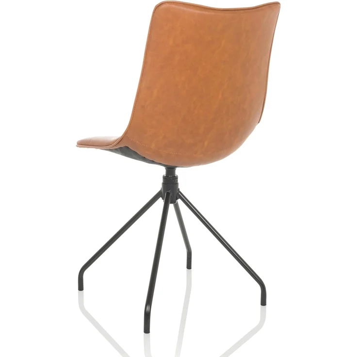 hjh OFFICE Esszimmerstuhl drehbar TARVISO Kunstleder Polsterstuhl Küchenstuhl Konferenzstuhl, Braun 729458 – Bild 9