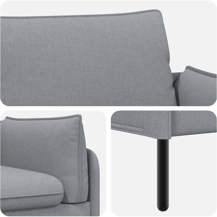 vidaXL 3-Sitzer-Sofa Hellgrau 222 x 81 x 89 cm Stoff 42048629 – Bild 6