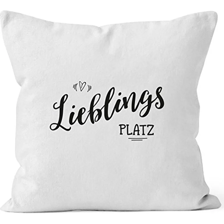 MoonWorks Dekokissen Kissenbezug Lieblingsplatz Geschenk Kissen-Hülle Deko-Kissen 40x40 MoonWorks® – Bild 2