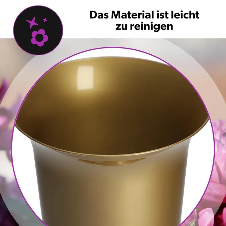 KADAX Vase, Fläschchen für Friedhofsgrab, goldener Grabstein, 29 cm – Bild 5
