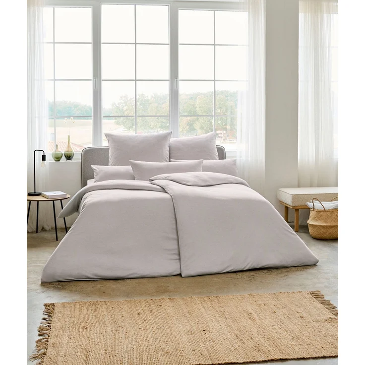 Estella Bettwäsche Takoma 6873 820 Silber Mako Interlock Jersey 155 x 220 + 80 x 80 cm – Bild 6