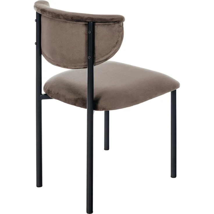 CLP Esszimmerstuhl Gambell mit Rückenlehne gepolsterter Samtbezug,braun – Bild 5