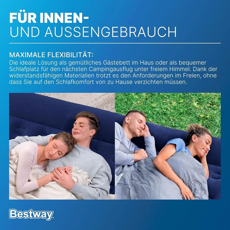Doppelluftbett mit integrierter Fußpumpe 203 x 152 x 28 cm – Bild 8
