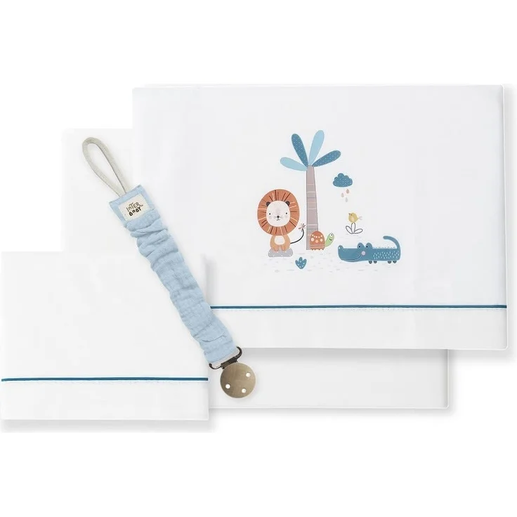 Bettwäsche für Kinderbett, Löwe, Palme, Weiß – Bild 1
